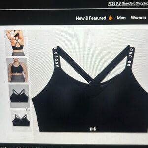 Lot of 3 Underarmour Infinity High Sports Black Bras Size Large
